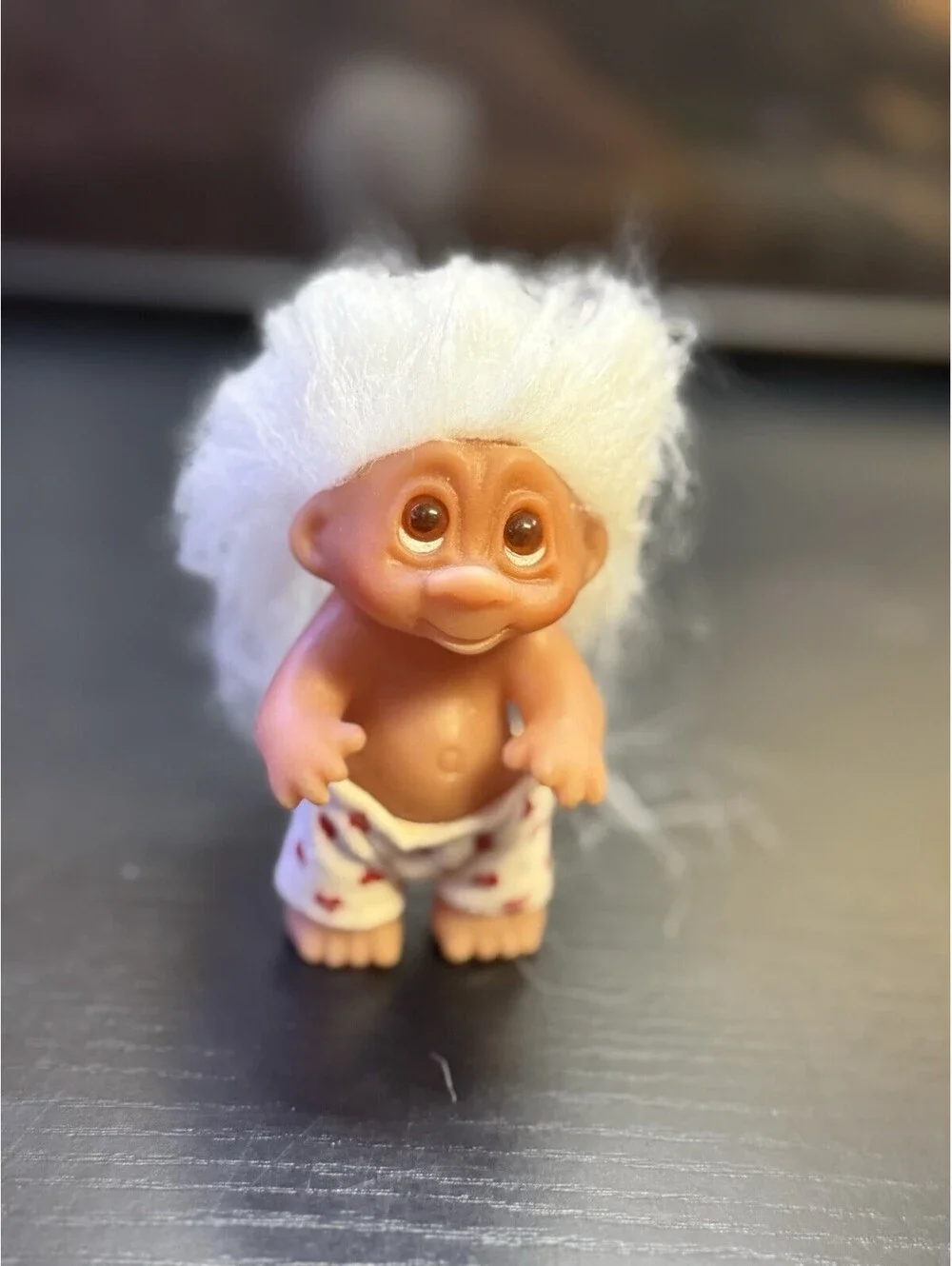 Dam 1985 Troll Doll White Hair Heart Print Shorts Vintage Made In China 3”